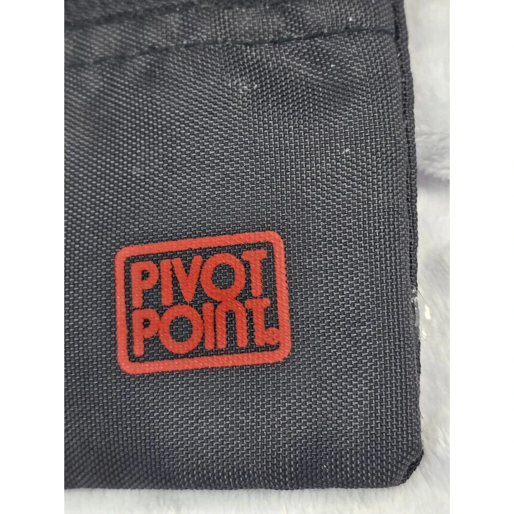 Pivot Point Cosmetology Change Purse Black Crossbody Double Zip Slots Hair Clips